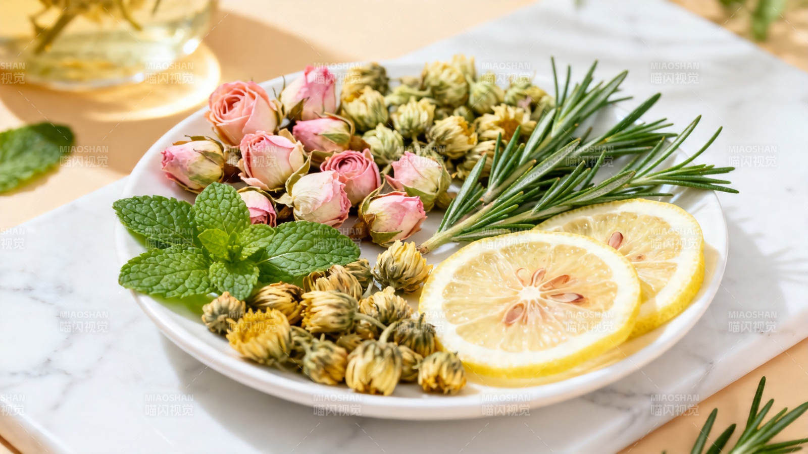 花草茶原料 玫瑰柠檬迷迭香图片