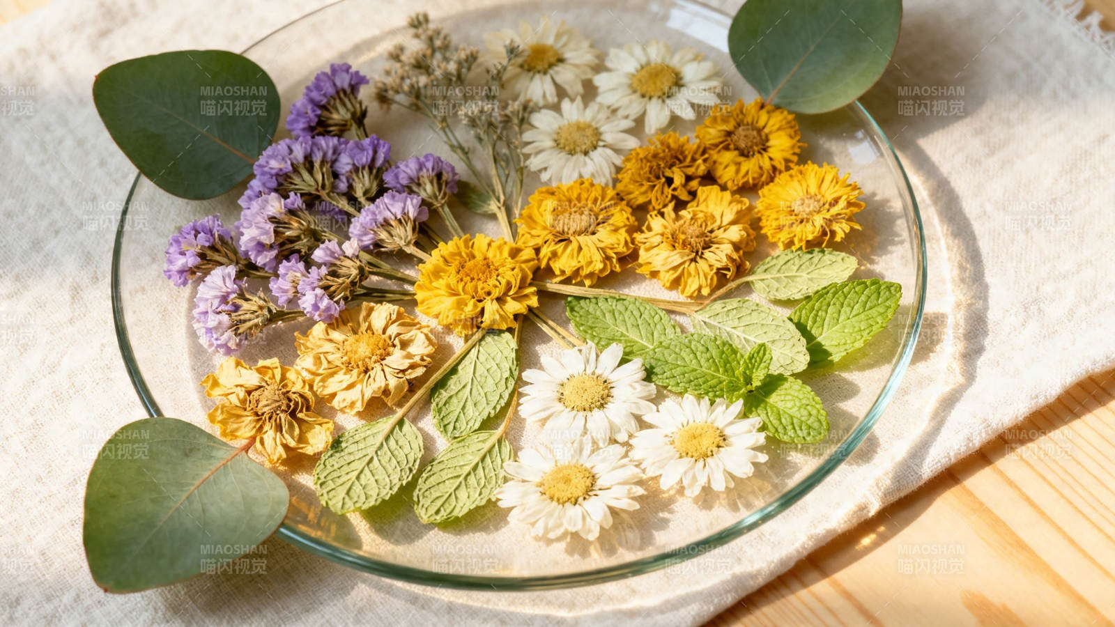 干花叶艺盘 自然静美风图片