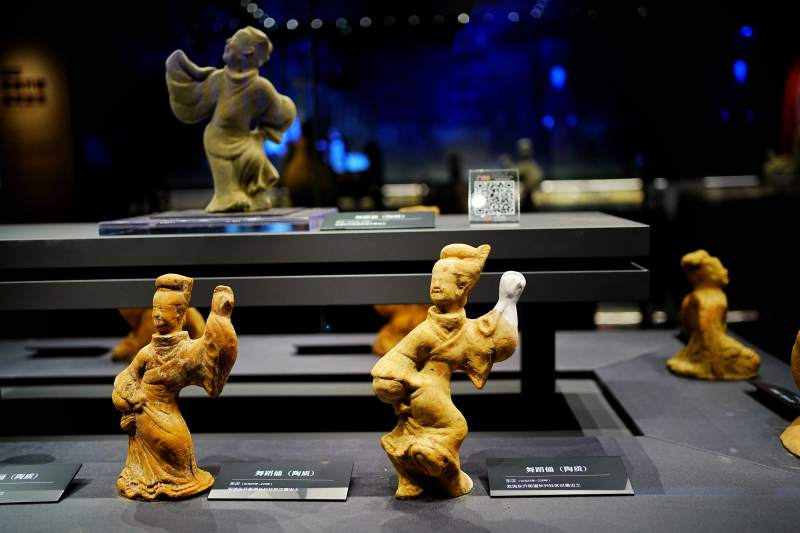 唐代乐舞俑展陈图片