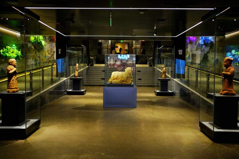 博物馆文物展厅夜景图片