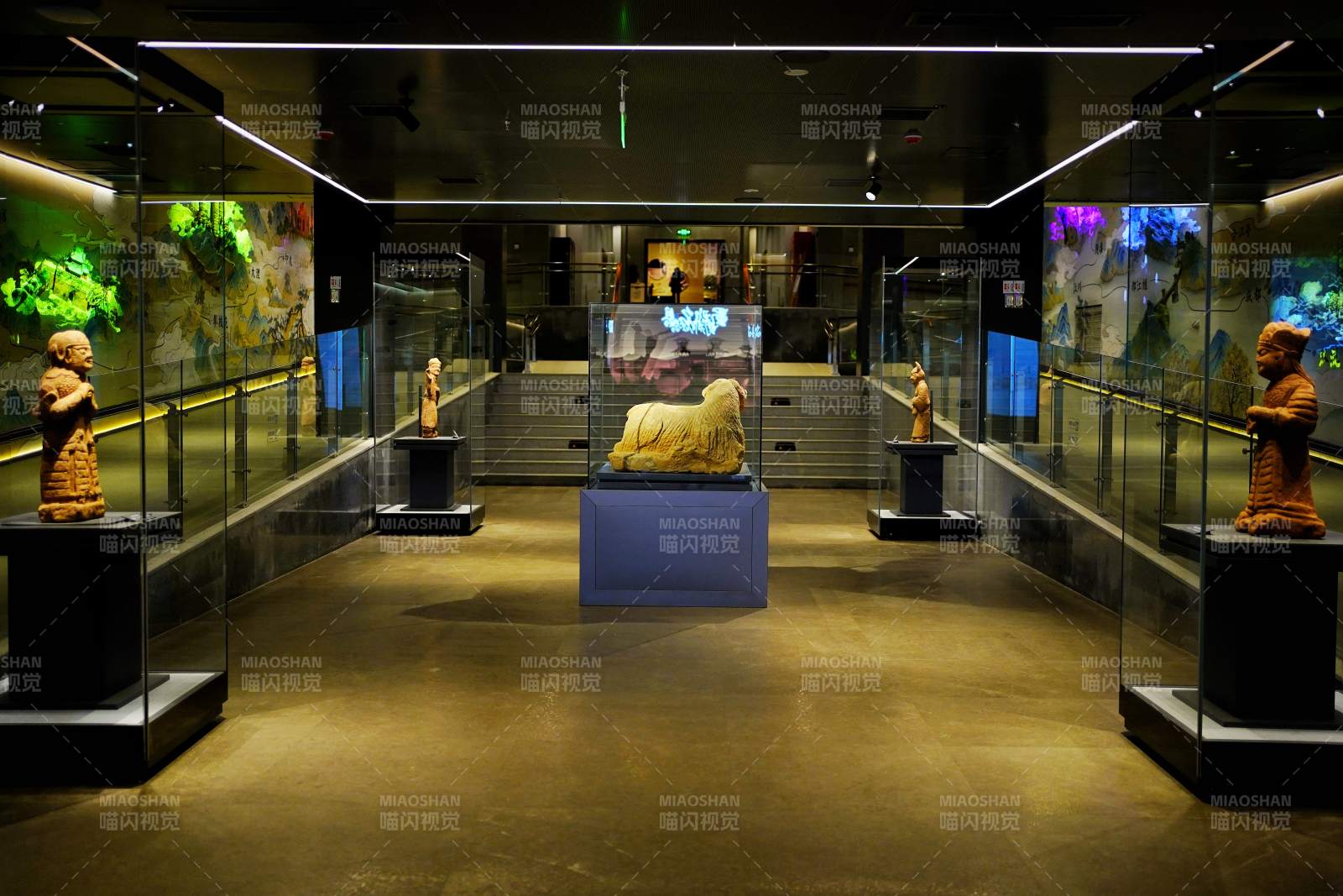 博物馆文物展厅夜景图片