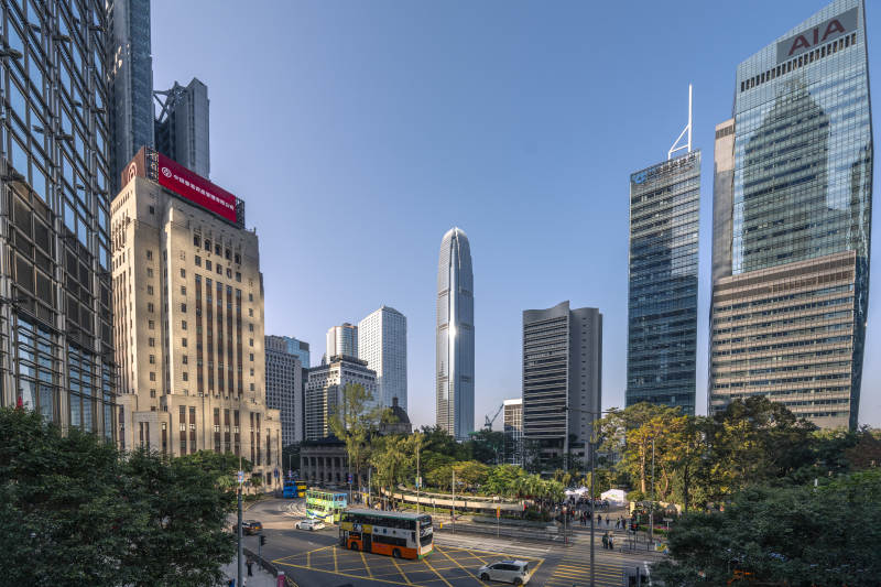 香港中环摩天楼群全景图片