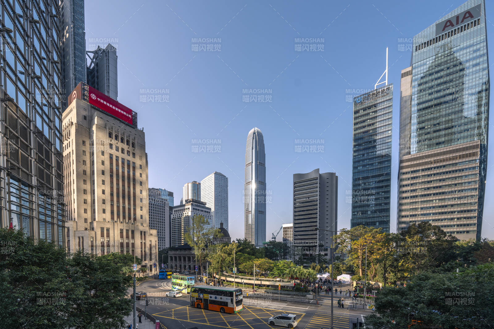 香港中环摩天楼群全景图片