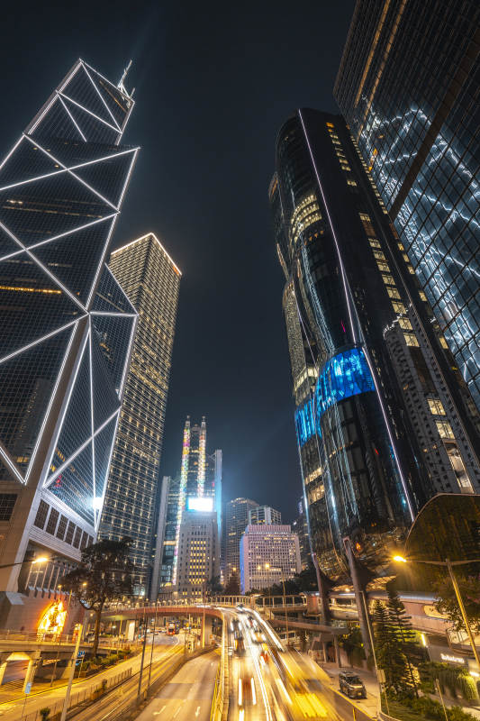 香港夜景 摩天楼群流光溢彩图片
