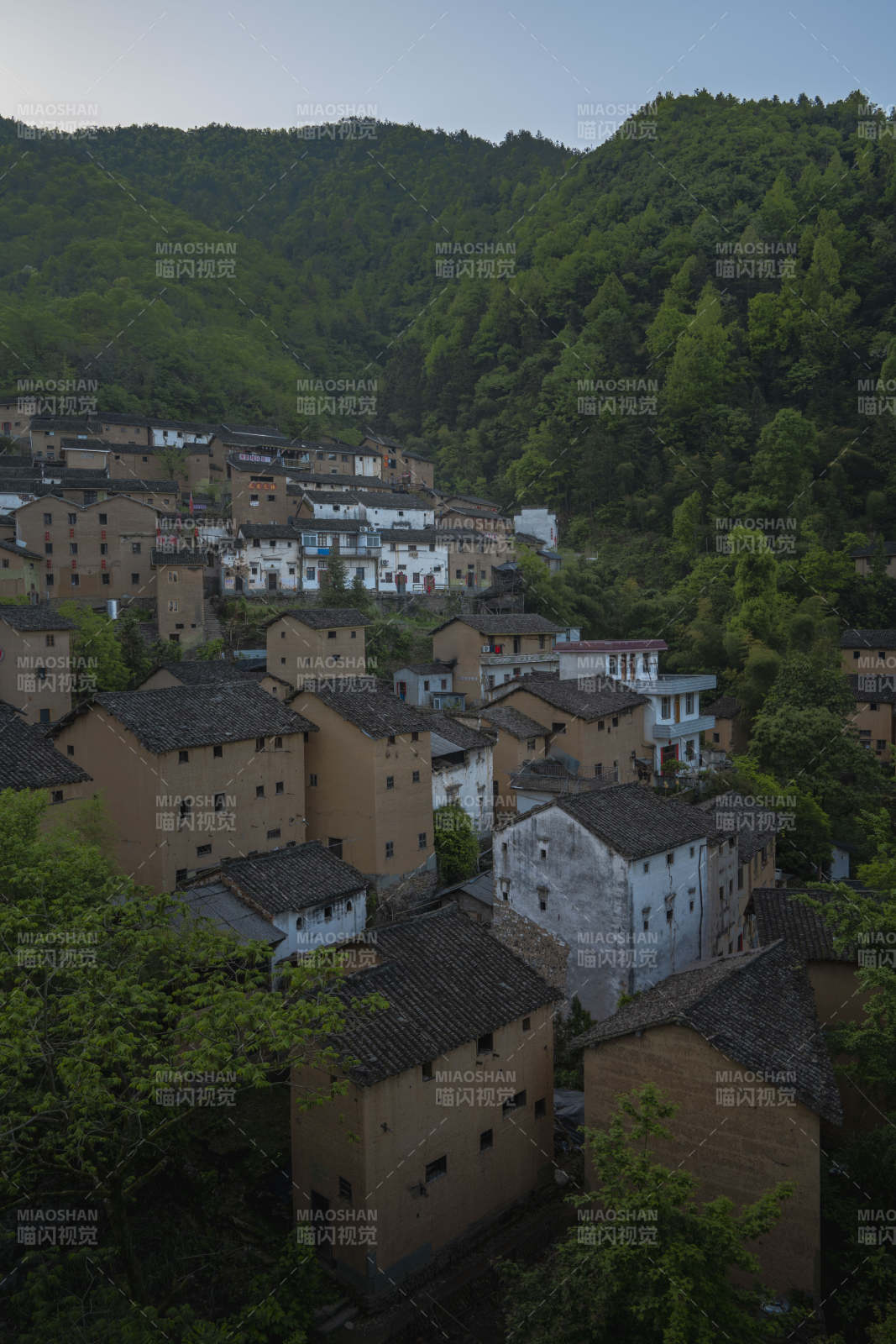 山间古村 土楼静卧绿野中图片