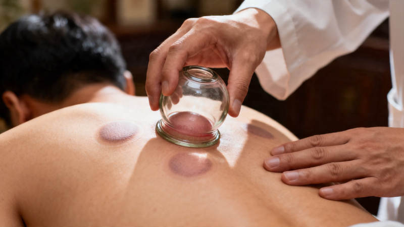 拔罐疗法舒缓背部疼痛图片