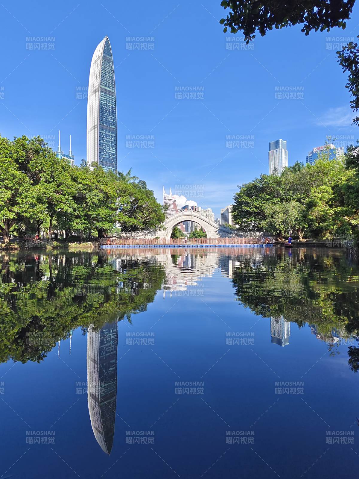 深圳地标倒影湖光美图片