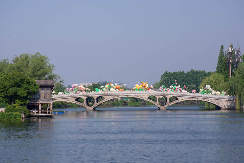 台儿庄古城花桥映水 春色满园图片