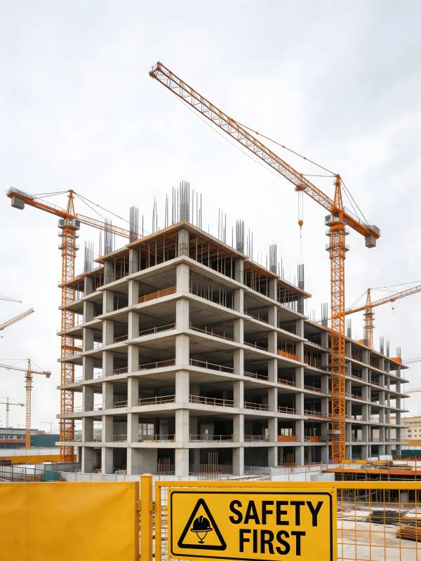 工地安全至上 塔吊林立建高楼图片