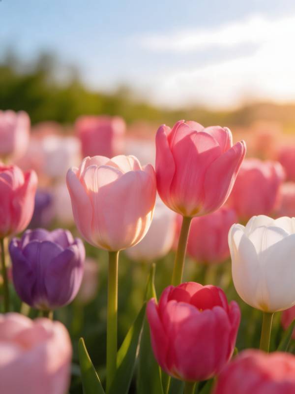 春日郁金香花海盛放图片