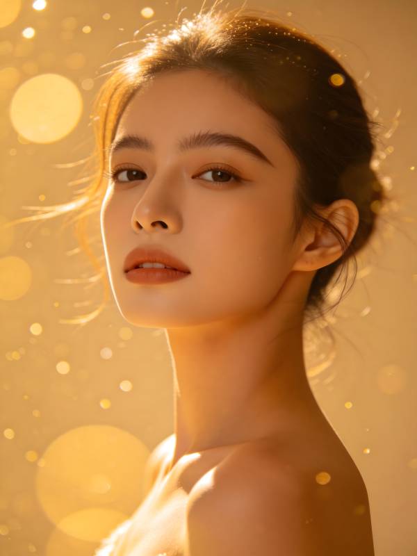 金光环绕 女神侧颜如诗图片
