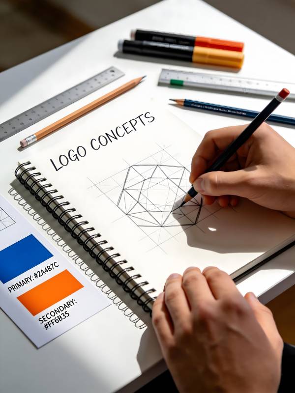手绘Logo概念设计稿图片