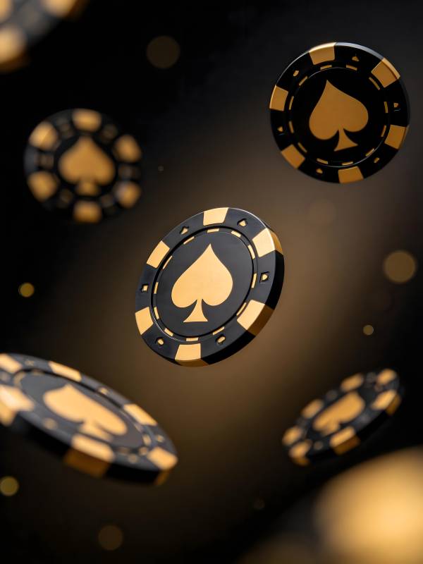 黑金筹码飞舞中图片