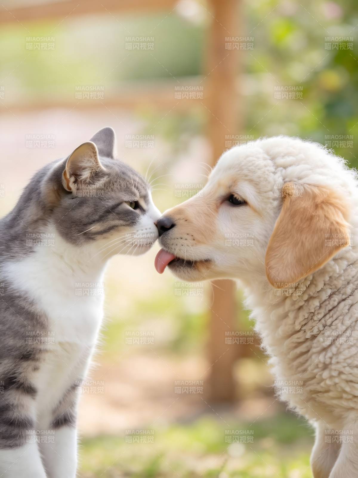 猫狗亲昵 温馨互动瞬间图片