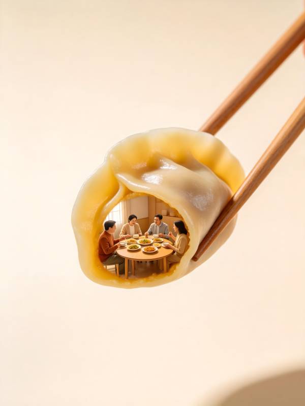 饺中家宴 筷夹温情图片