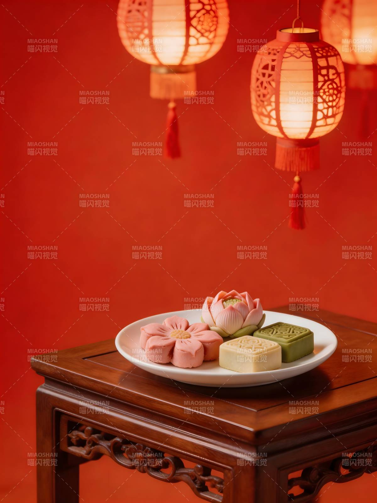 红灯笼下 中式糕点雅韵图片