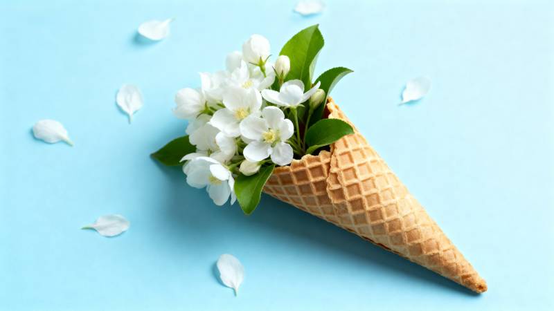 花束冰淇淋 春日限定甜图片