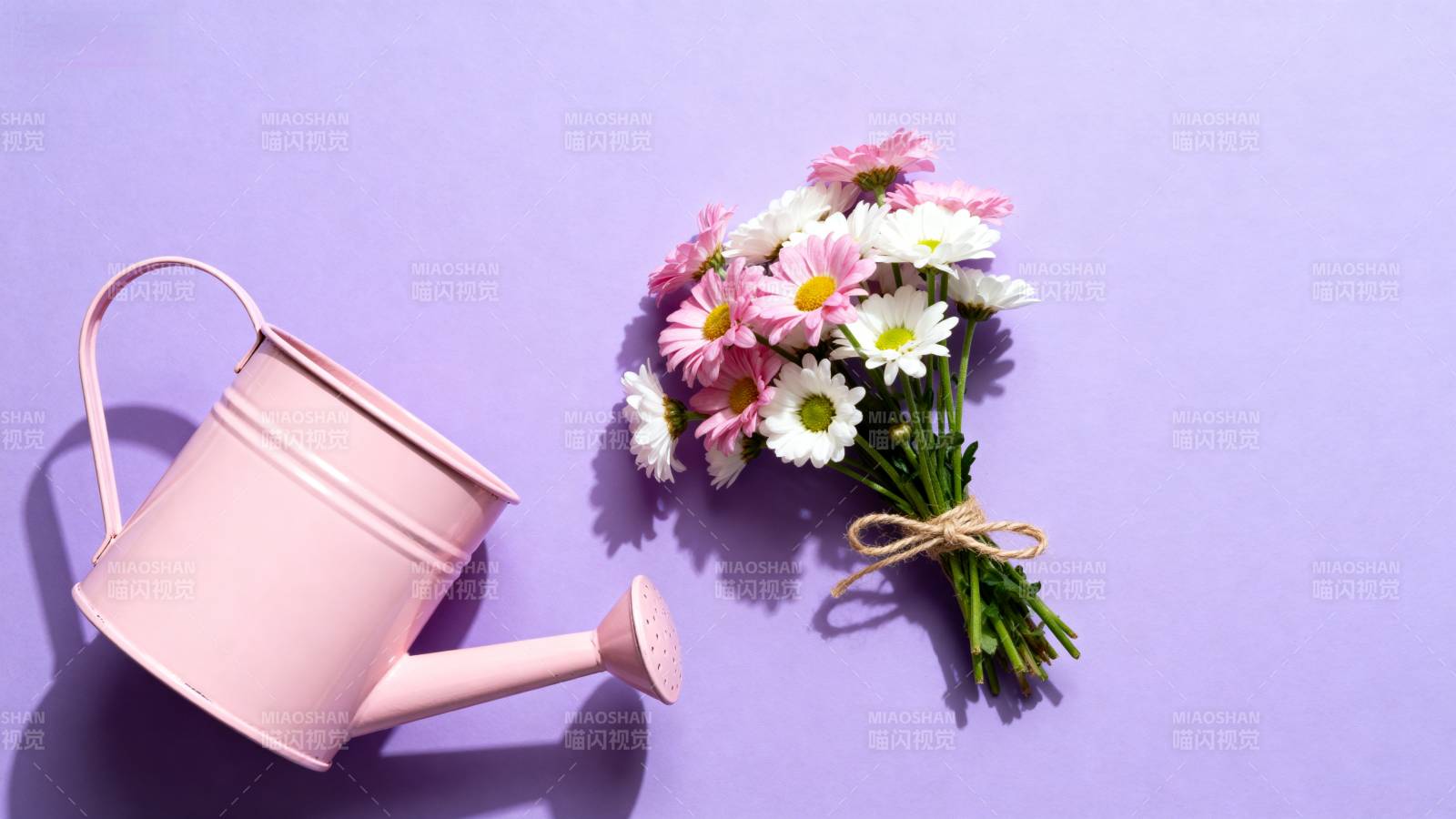 粉壶伴花 紫底温柔春景图片