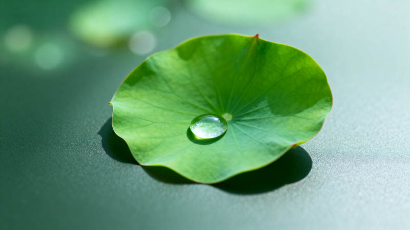 荷叶承露 清润如玉图片