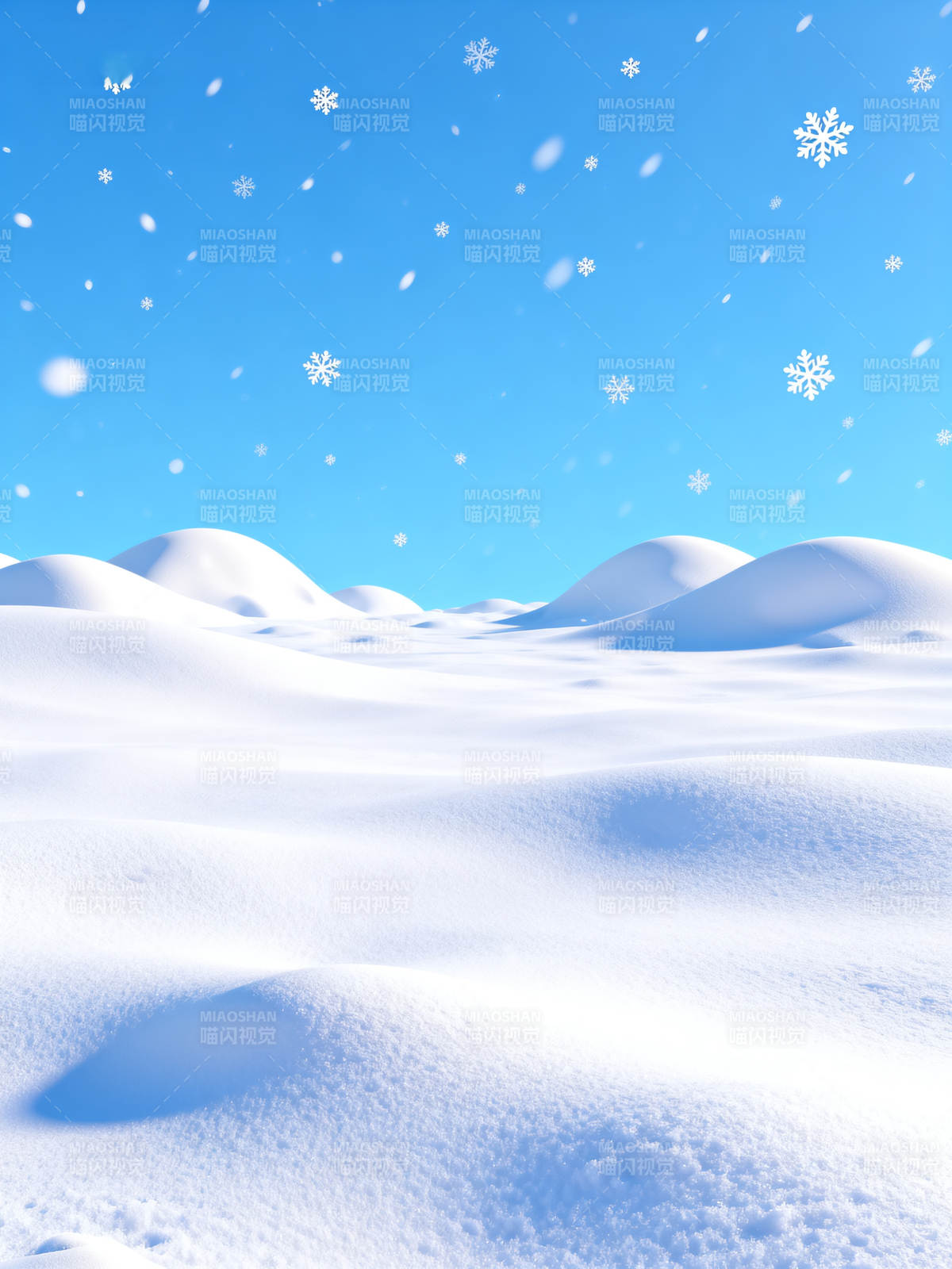 雪落晴空 银装素裹世界图片