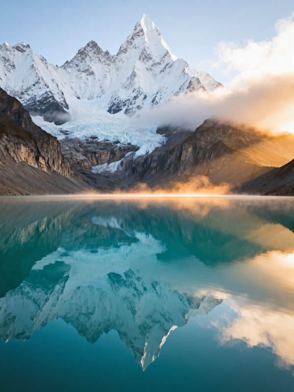 雪山倒影湖光美图片