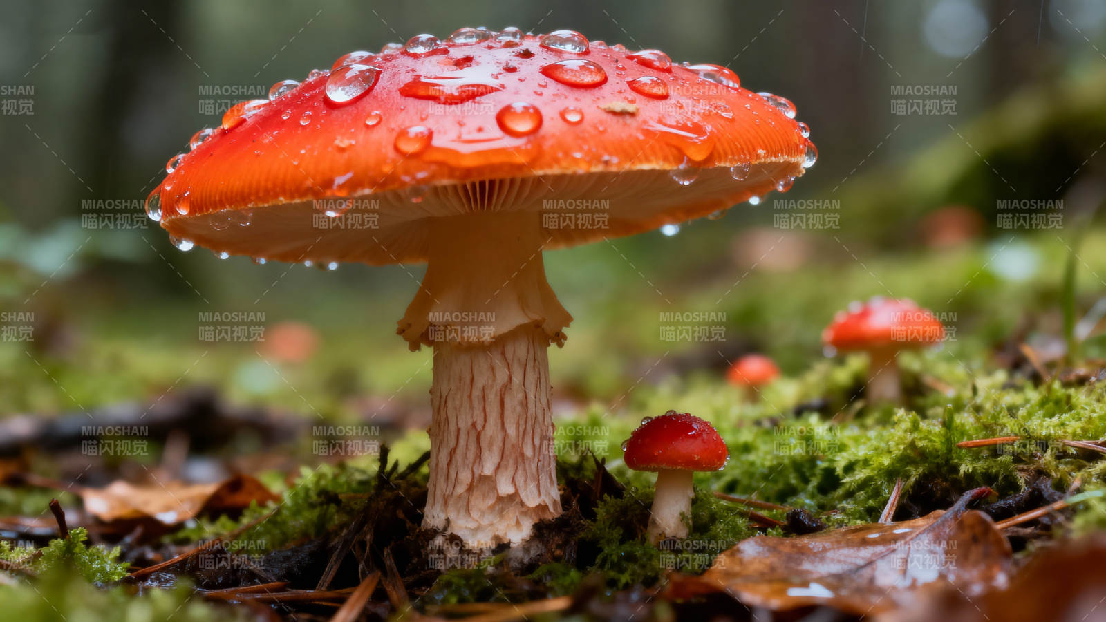 红菇滴露 林间精灵图片