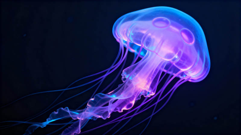 霓虹水母 深海幻梦图片