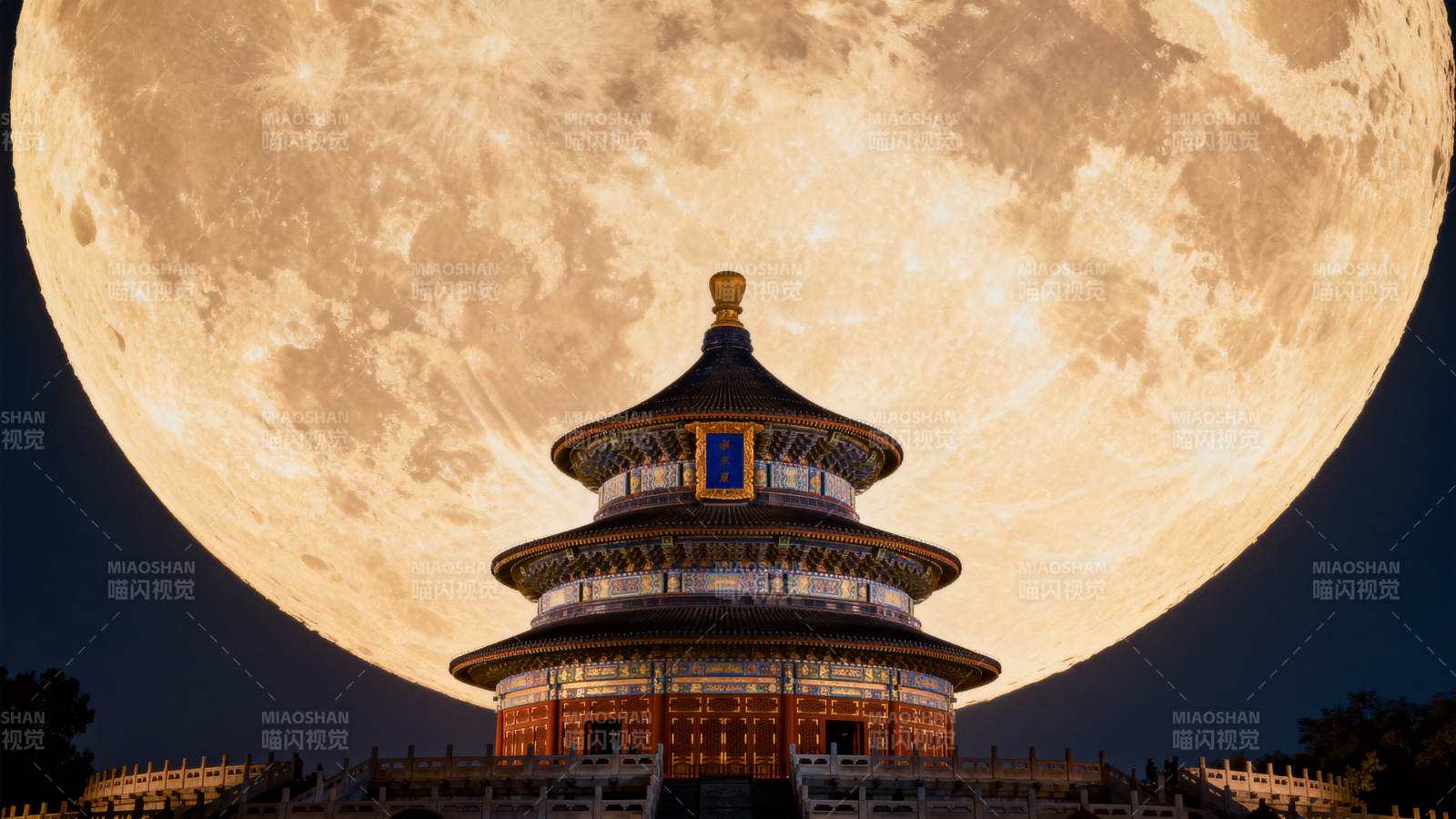 月圆天坛夜图片