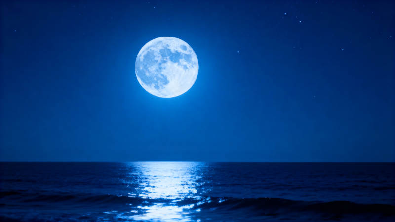 月照海夜 静美如诗图片