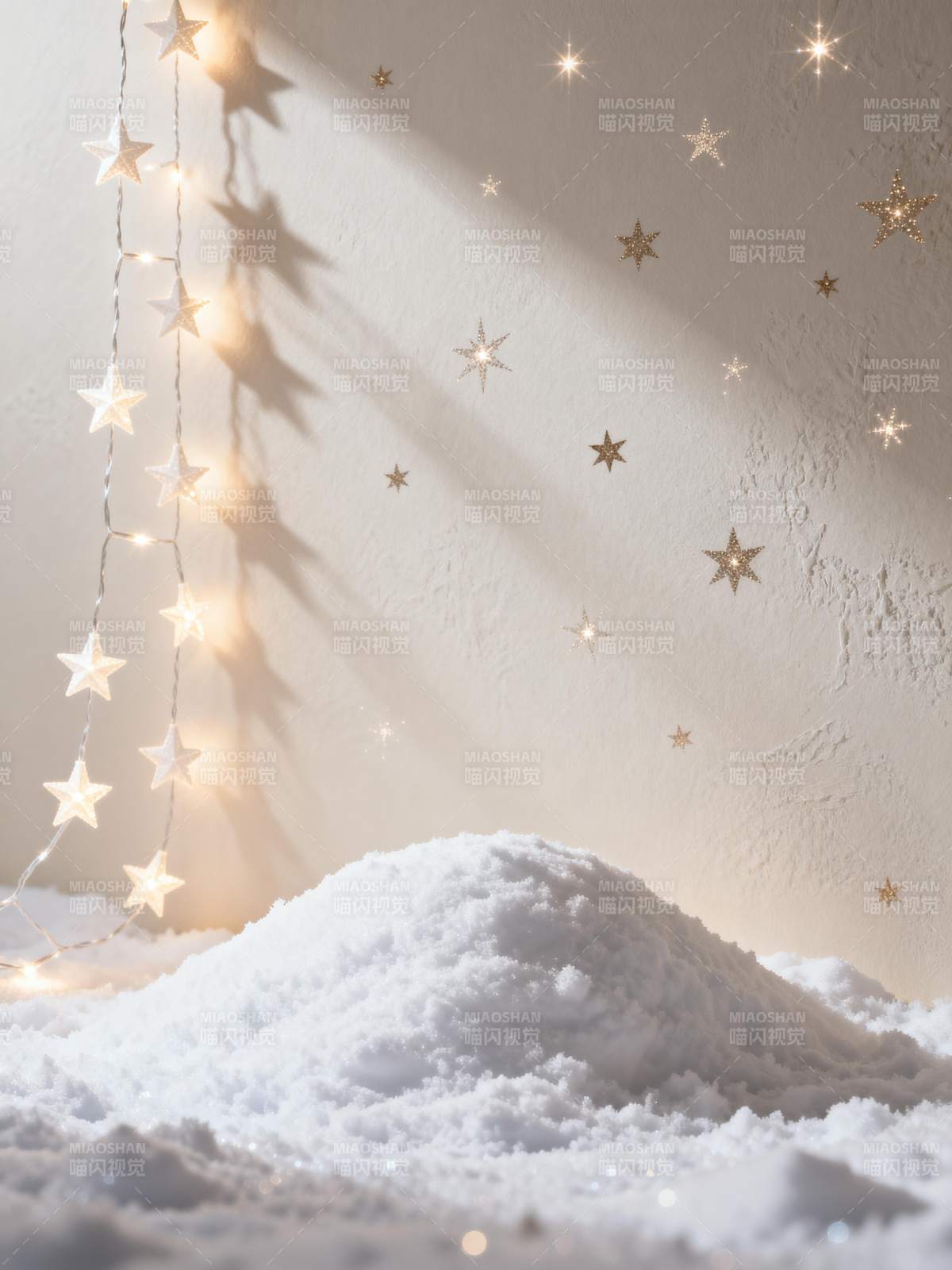 星光雪景 梦幻冬夜图片