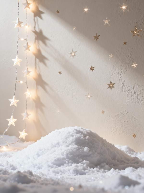 星光雪景 梦幻冬夜图片