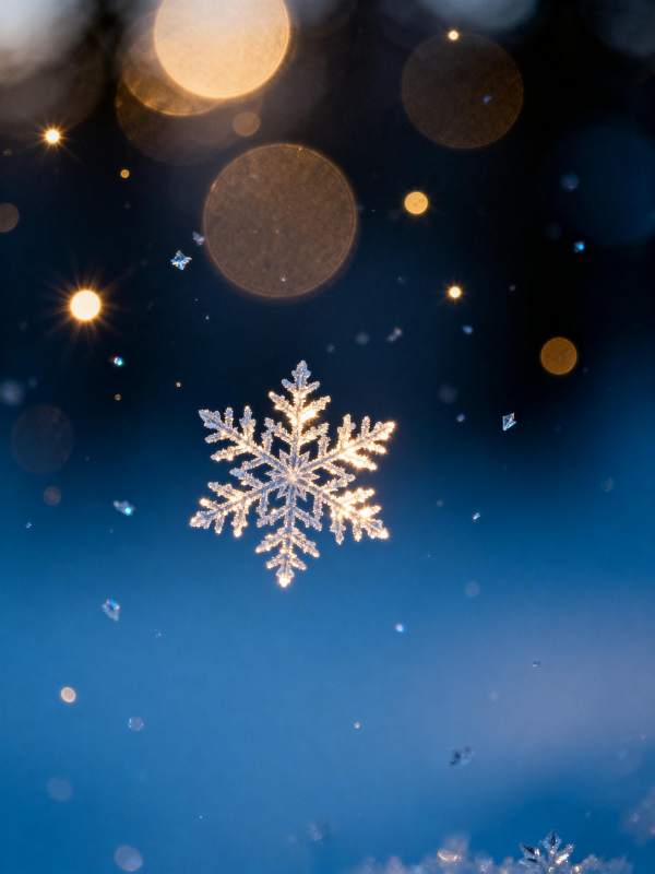 雪夜星光 晶莹雪花舞图片
