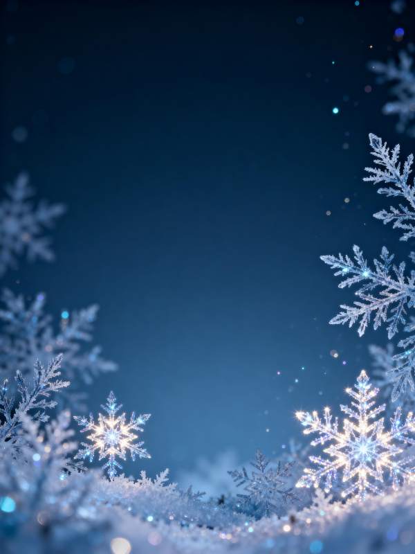 雪夜晶莹 梦幻冬日景图片