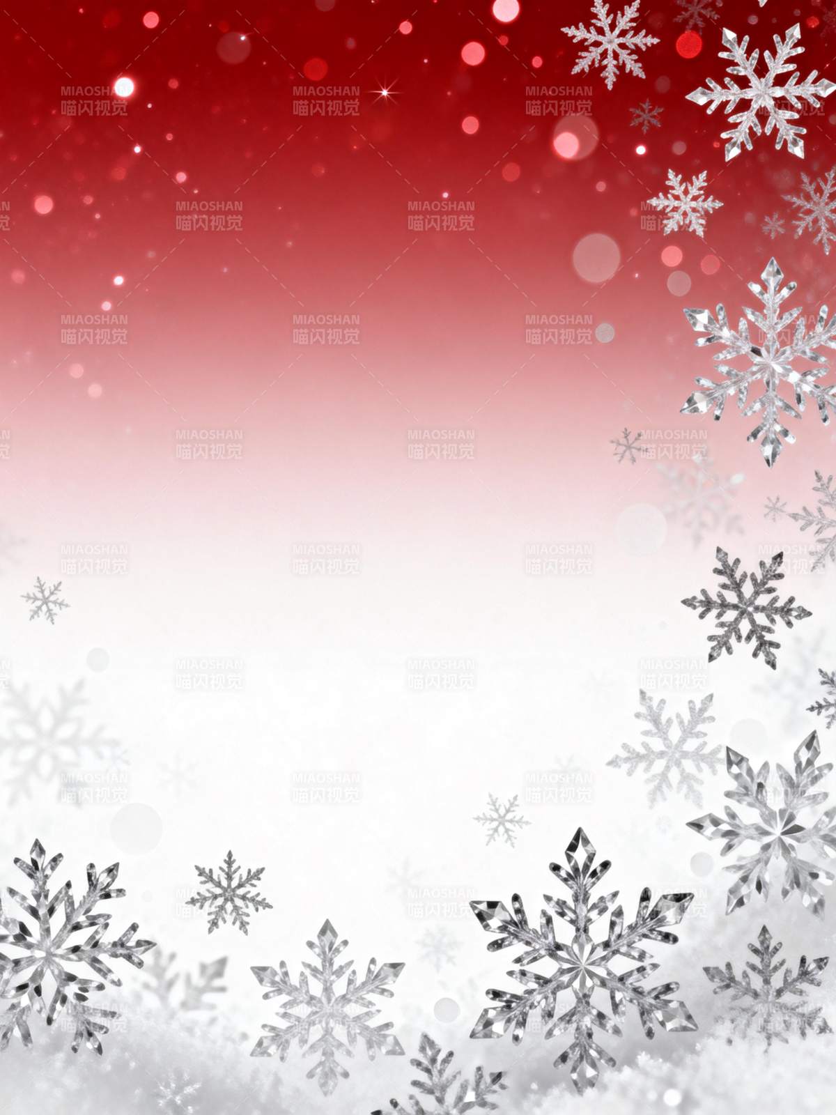 红白雪花圣诞背景图图片