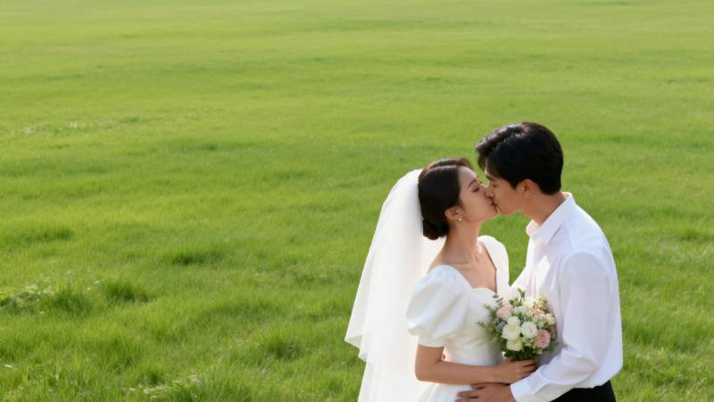 绿野吻情 新婚浪漫瞬间图片