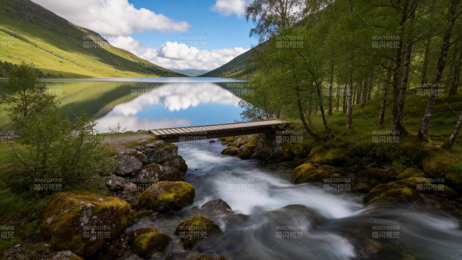 湖光山色 小桥流水静美如画图片