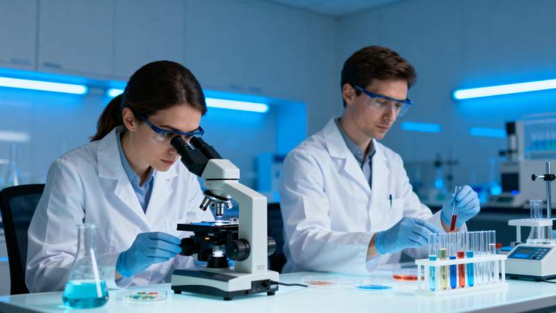 实验室科研人员进行实验图片