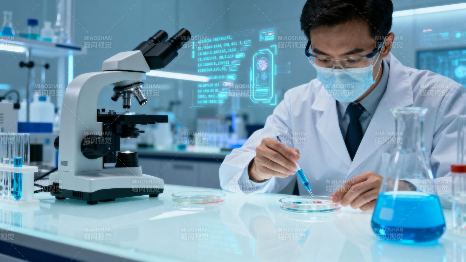 科学家实验室研究样本图片