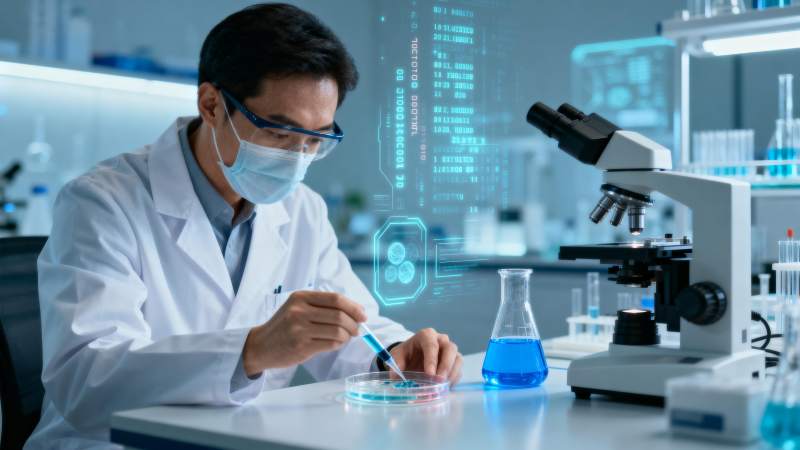 科学家实验室研究样本图片