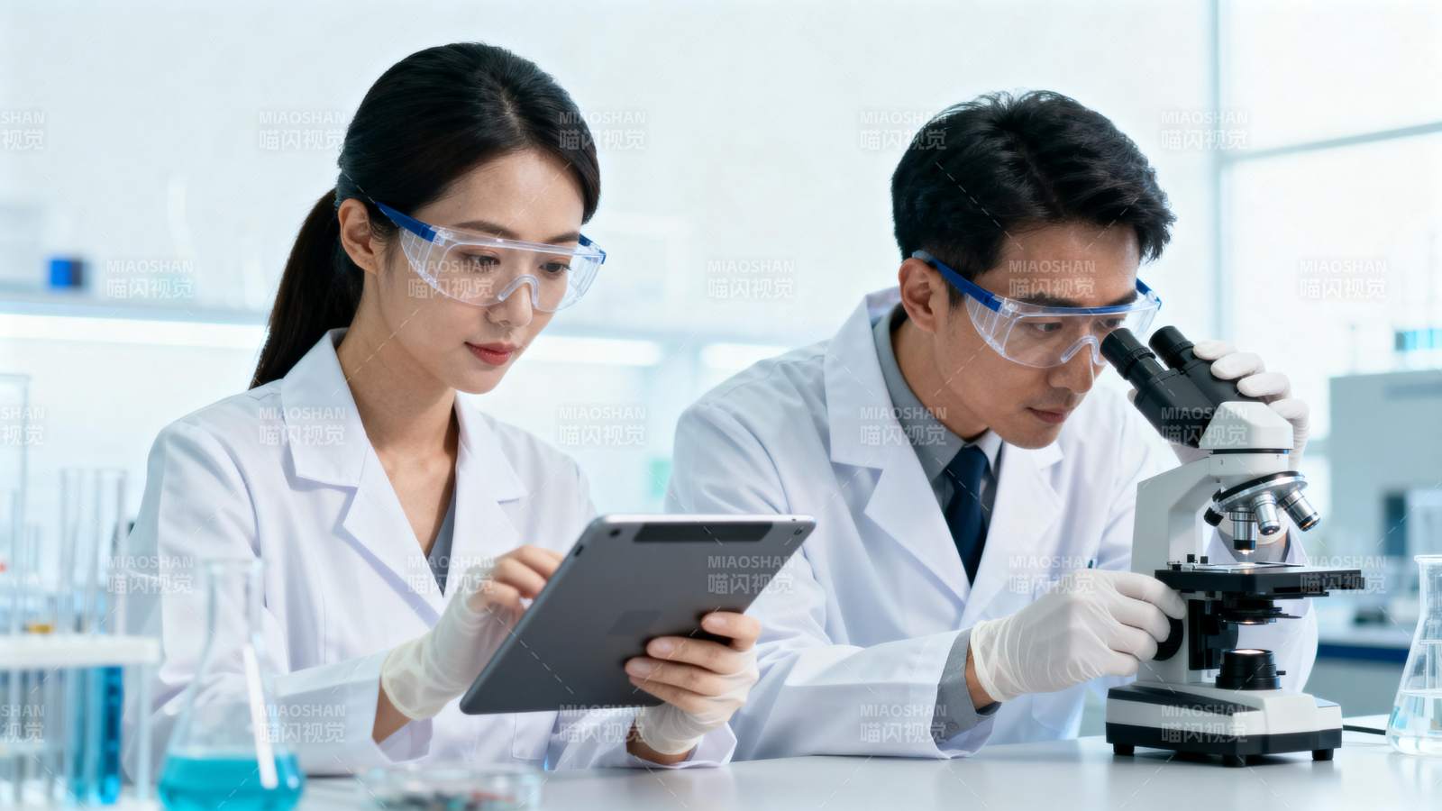 科研 duo 专注实验分析图片