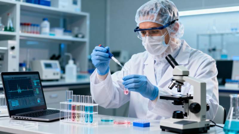 实验室科研人员进行实验图片