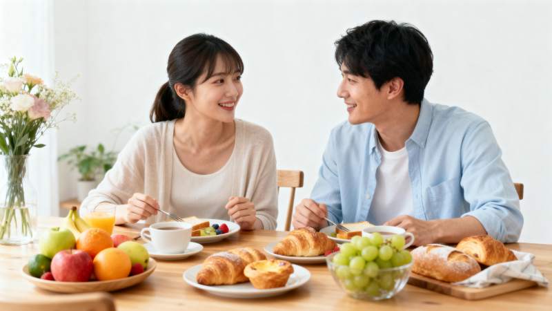 情侣早餐时光 温馨甜蜜图片