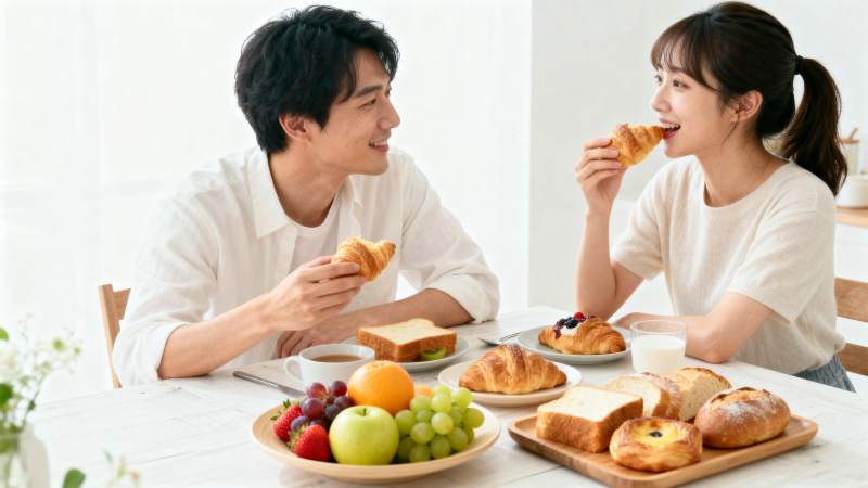情侣早餐时光 甜蜜共享美味图片