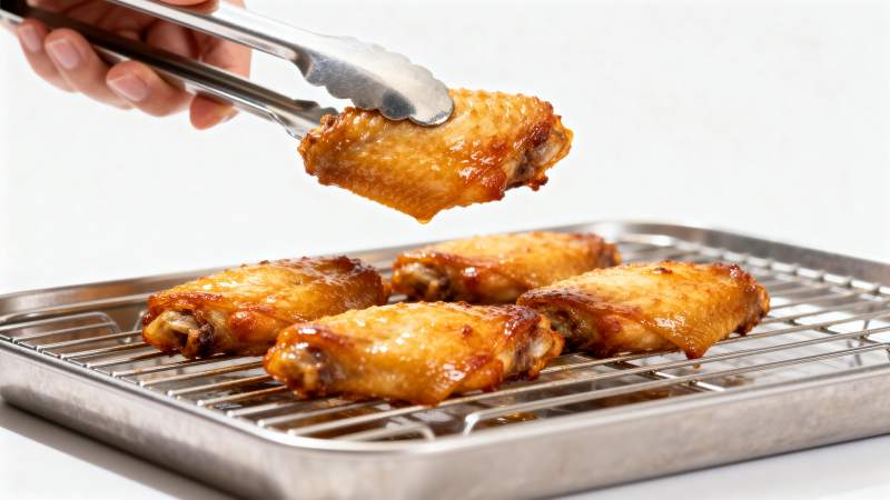 夹起金黄鸡翅 香脆诱人图片