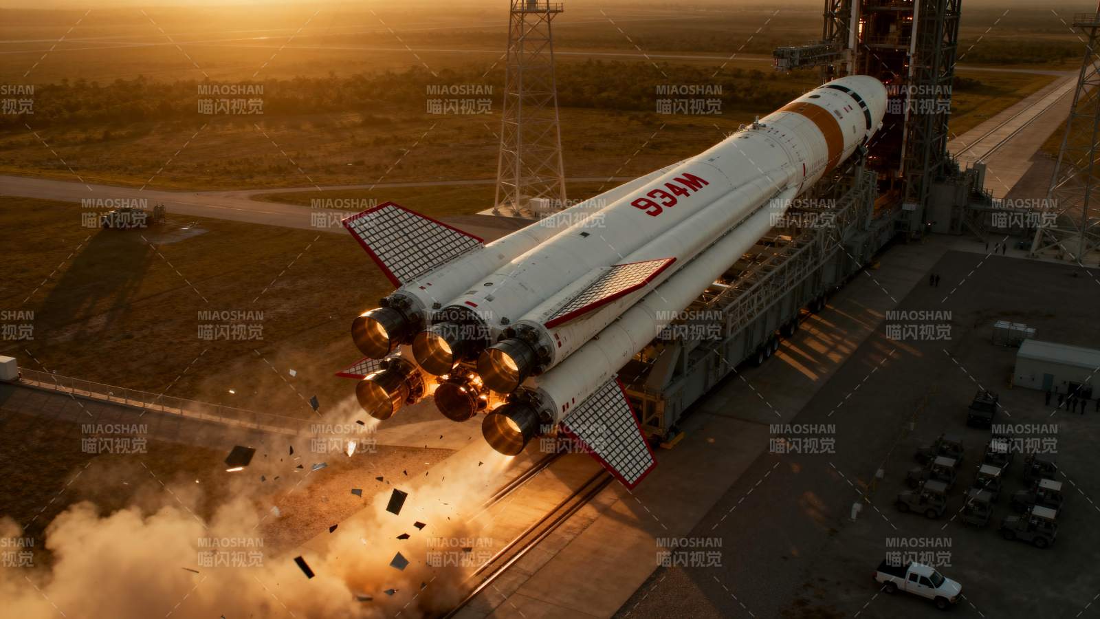 火箭发射瞬间 烈焰腾空图片