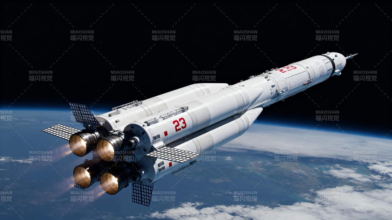 火箭升空 地球为背景图片