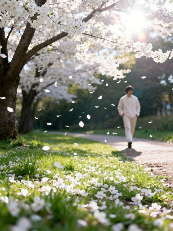 樱花飞舞 春日漫步图片