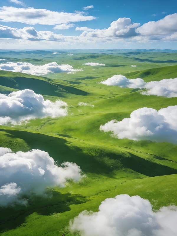 云海绿野 天光如画图片