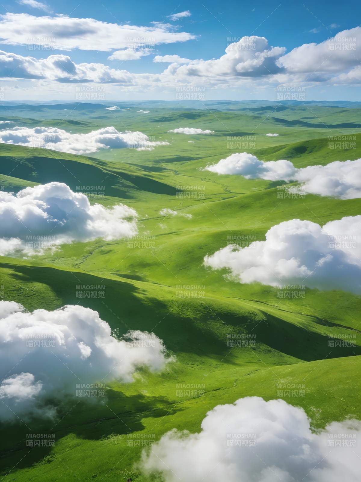 云海绿野 天光如画图片