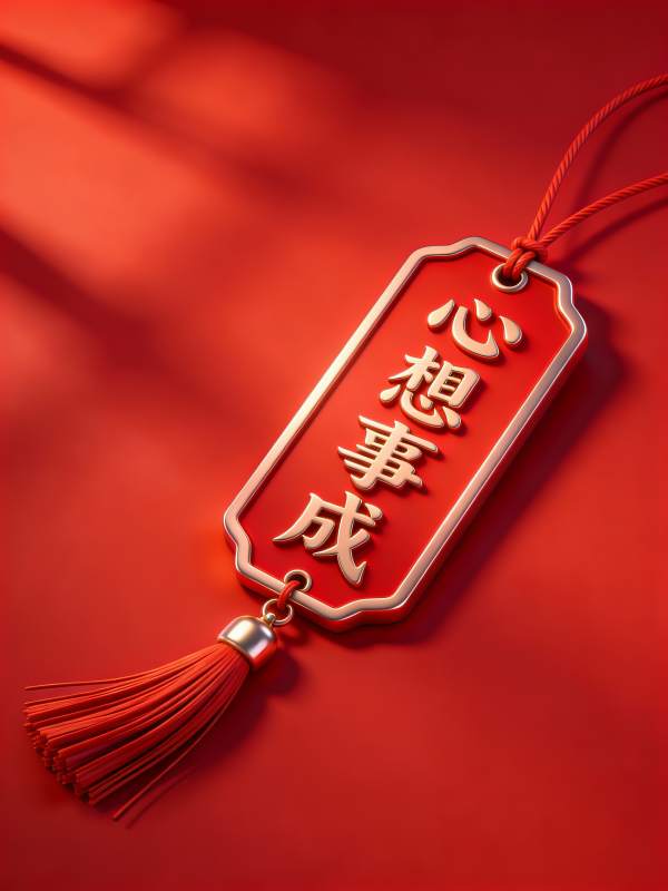 心想事成红挂饰图片